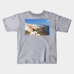 Oia, Santorini, Greece Kids T-Shirt